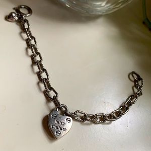 Juicy Couture silver heart lock bracelet